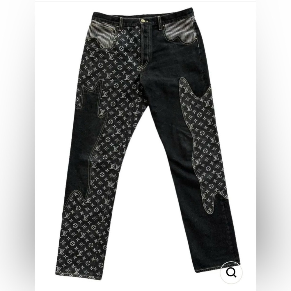 LOUIS VUITTON X NIGO 'CRAZY' BLACK Denim Pants [32] NEW